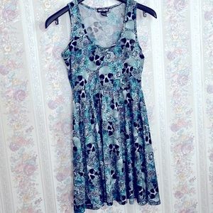 Hot Topic Floral Skull Dress M